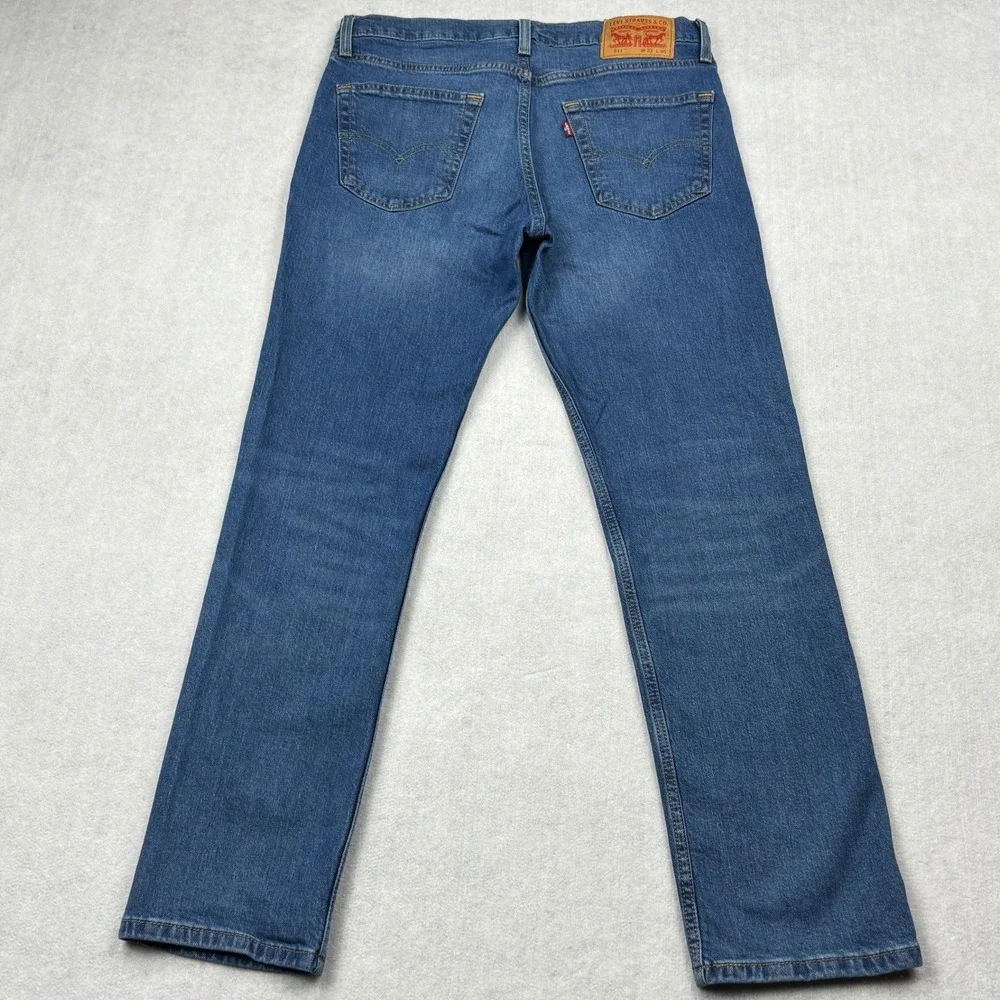 Levis Mens 32x30 511 Slim Fit Medium Wash Blue Denim Stretch Jeans 04511-4909